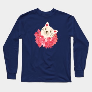 Cat and rose leaves! Long Sleeve T-Shirt